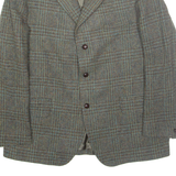 Mens Blazer Jacket Grey Wool Gingham M