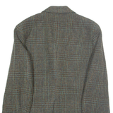 Mens Blazer Jacket Grey Wool Gingham M