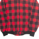 SAF BAK Mens Fleece Jacket Red Check M