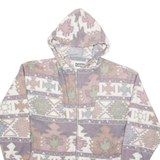 G4000 Womens Fleece Jacket Purple Hooded Crazy Pattern M