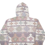 G4000 Womens Fleece Jacket Purple Hooded Crazy Pattern M