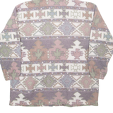 G4000 Womens Fleece Jacket Purple Hooded Crazy Pattern M