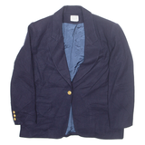 BOSTON TRAVELER Womens Blazer Jacket Blue Wool M