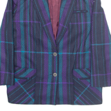 BERNARD PIERRE Womens Blazer Jacket Blue Wool Striped S