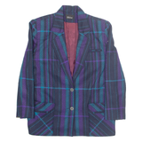 BERNARD PIERRE Womens Blazer Jacket Blue Wool Striped S