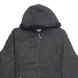 HARLEY DAVIDSON Womens Fleece Jacket Black Hooded XL