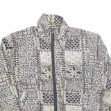 SIGNATURE Mens Track Jacket Black Silk Crazy Pattern M