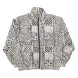 SIGNATURE Mens Track Jacket Black Silk Crazy Pattern M