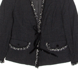 MARELLA Womens Blazer Jacket Black Wool UK 8