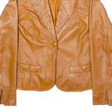 VILA Womens Blazer Jacket Brown Leather L