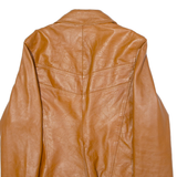 VILA Womens Blazer Jacket Brown Leather L
