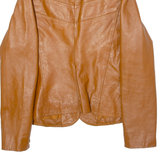 VILA Womens Blazer Jacket Brown Leather L
