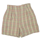 Womens Casual Shorts Green Check M W30
