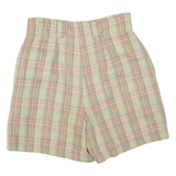 Womens Casual Shorts Green Check M W30