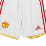 ADIDAS Manchester United FC Mens Sports Shorts White XS W22