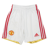 ADIDAS Manchester United FC Mens Sports Shorts White XS W22