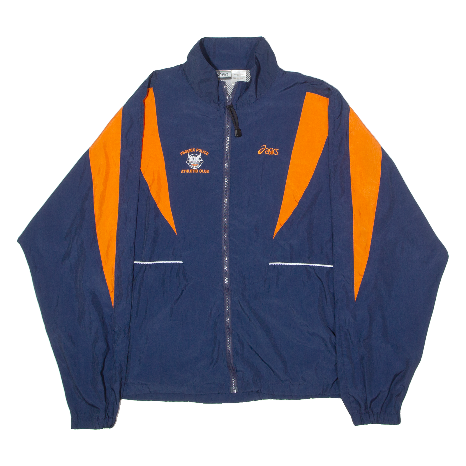 ASICS Phoenix Police Athletic Club Mens Windbreaker Jacket Blue USA XL