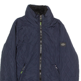 DIESEL Womens Quilted Jacket Blue Hooded M