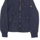 DIESEL Womens Quilted Jacket Blue Hooded M