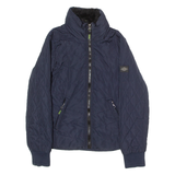 DIESEL Womens Quilted Jacket Blue Hooded M