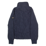 DIESEL Womens Quilted Jacket Blue Hooded M