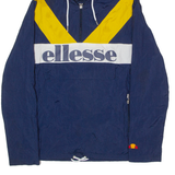 ELLESSE Womens Pullover Jacket Blue Nylon Hooded Chevron UK 10