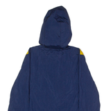 ELLESSE Womens Pullover Jacket Blue Nylon Hooded Chevron UK 10