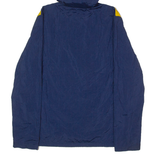 ELLESSE Womens Pullover Jacket Blue Nylon Hooded Chevron UK 10
