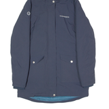 KANGAROOS Womens Parka Coat Blue Hooded UK 14