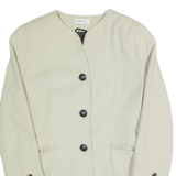 LORENZO Womens Blazer Jacket Beige Wool M