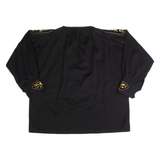 Plunge Neck Tunic Womens Pullover Jacket Black L