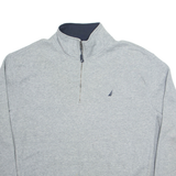 NAUTICA Mens Sweatshirt Grey 1/4 Zip XL