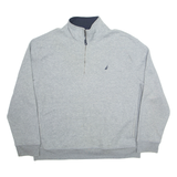 NAUTICA Mens Sweatshirt Grey 1/4 Zip XL