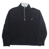NAUTICA Mens Sweatshirt Black 1/4 Zip XL