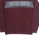 CHAMPION Chicago Booth Zip Up Mens Sweatshirt Maroon High Neck USA M