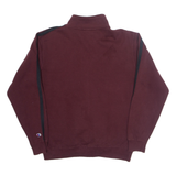 CHAMPION Chicago Booth Zip Up Mens Sweatshirt Maroon High Neck USA M