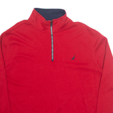 NAUTICA Mens Sweatshirt Red 1/4 Zip XL