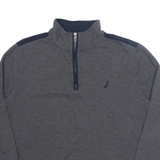 NAUTICA Mens Sweatshirt Grey 1/4 Zip L