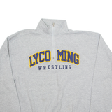 CHAMPION Lycoming Wrestling Mens Sweatshirt Grey 1/4 Zip USA L
