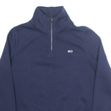 TOMMY HILFIGER Mens Sweatshirt Blue 1/4 Zip XXS