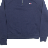 TOMMY HILFIGER Mens Sweatshirt Blue 1/4 Zip XXS