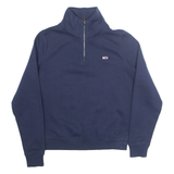 TOMMY HILFIGER Mens Sweatshirt Blue 1/4 Zip XXS