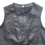 EDELWEISS RIDERS& FRIENDS Mens Biker Waistcoat Black Leather S