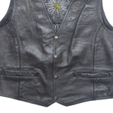 EDELWEISS RIDERS& FRIENDS Mens Biker Waistcoat Black Leather S