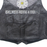 EDELWEISS RIDERS& FRIENDS Mens Biker Waistcoat Black Leather S