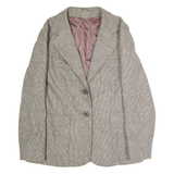 CHARLES VOGELE Womens Blazer Jacket Grey Wool 90s Houndstooth UK 18