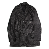 NICOLE FARHI Womens Blazer Jacket Black Leather UK 10