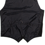 Mens Waistcoat Black Leather M
