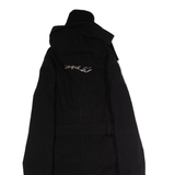 DESIGUAL Rainbow Womens Overcoat Coat Black Knit Wool UK 10