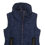 DESIGUAL Womens Puffer Jacket Blue UK 10